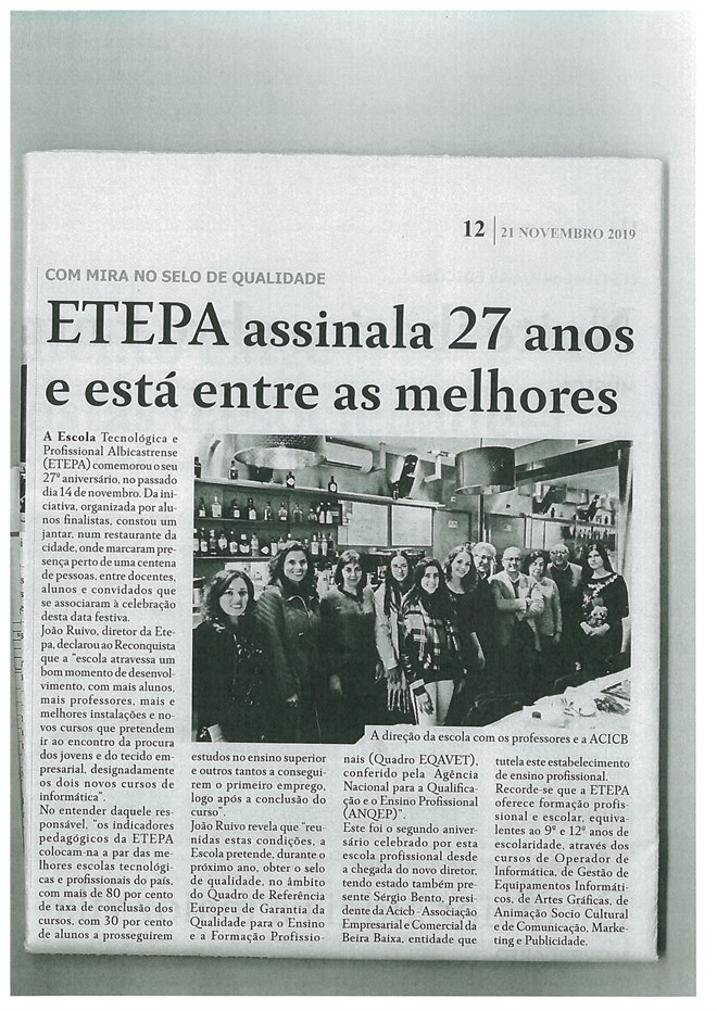 Reconquista 21-11-2019 - ETEPA assinala 27 anos e está entre as melhores.jpg
